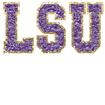 LSU Faux Embroidery Glitter by Print Palette