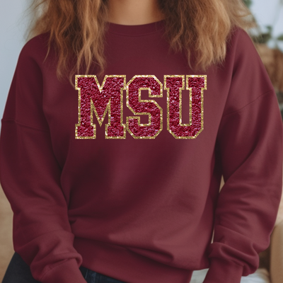 MSU Faux Embroidery Glitter by Print Palette