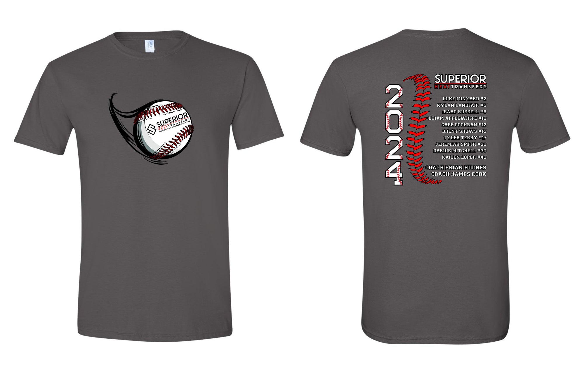 Superior Heat Transfers 2024 Baseball T-Shirt